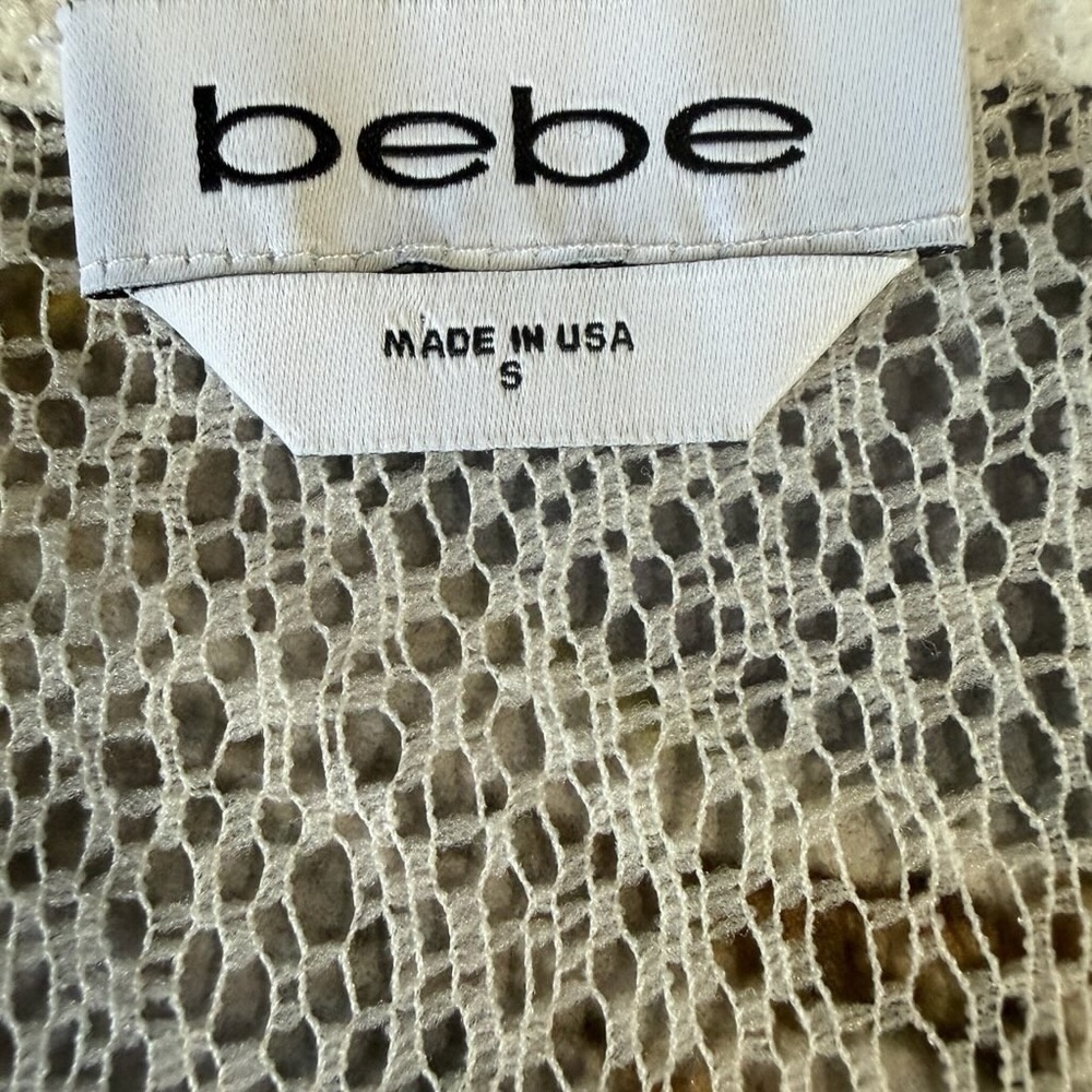 Bebe White Lace Sheer Mesh Bodysuit Long Sleeve Y2K Coquette Fairy Festival SZ S - Picture 3 of 8